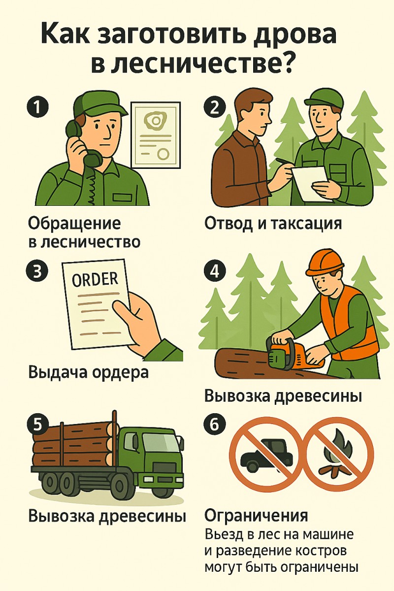 Как заготовить дрова в лесничестве?